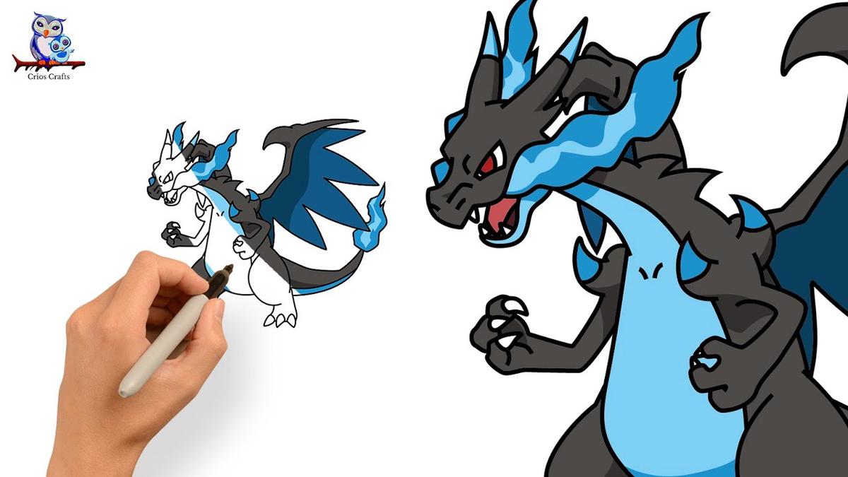 'Video thumbnail for How To Draw Pokémon Mega Charizard X - Easy Tutorial'