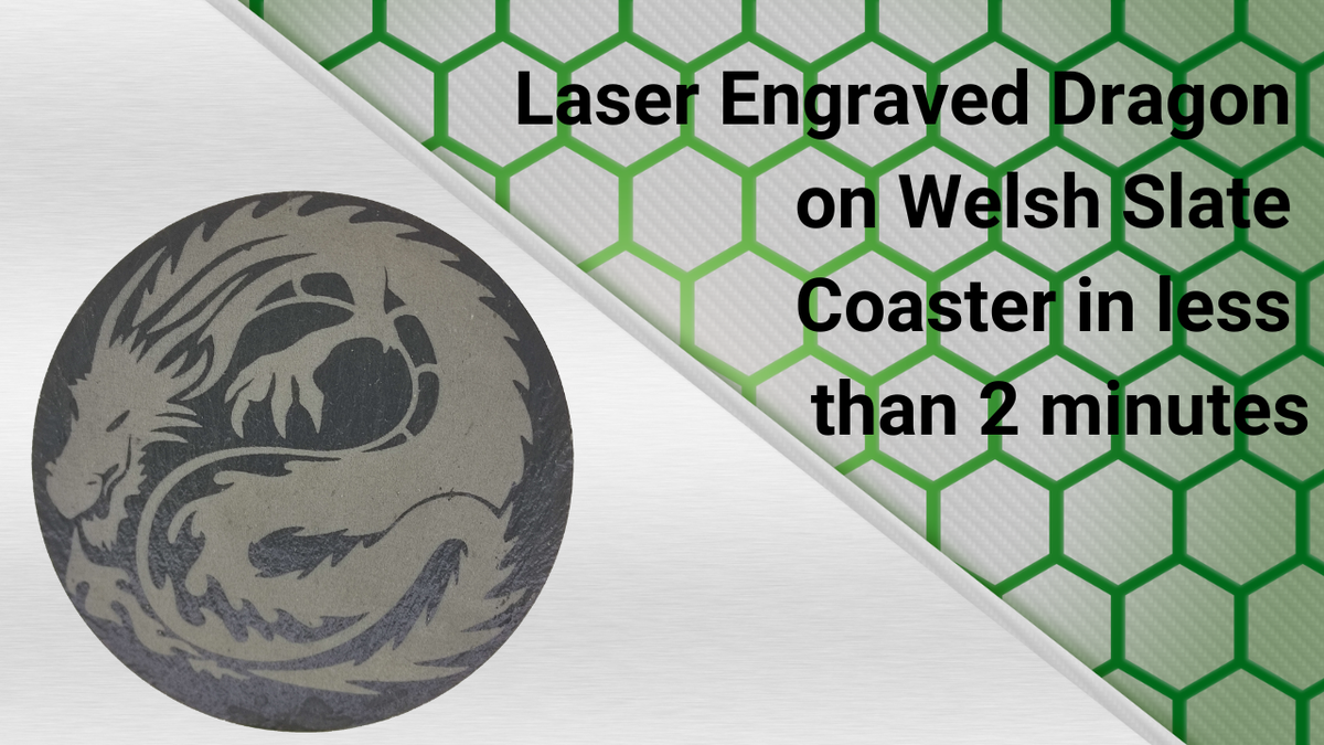 'Video thumbnail for Laser Engraved Dragon On Welsh Slate Coaster'