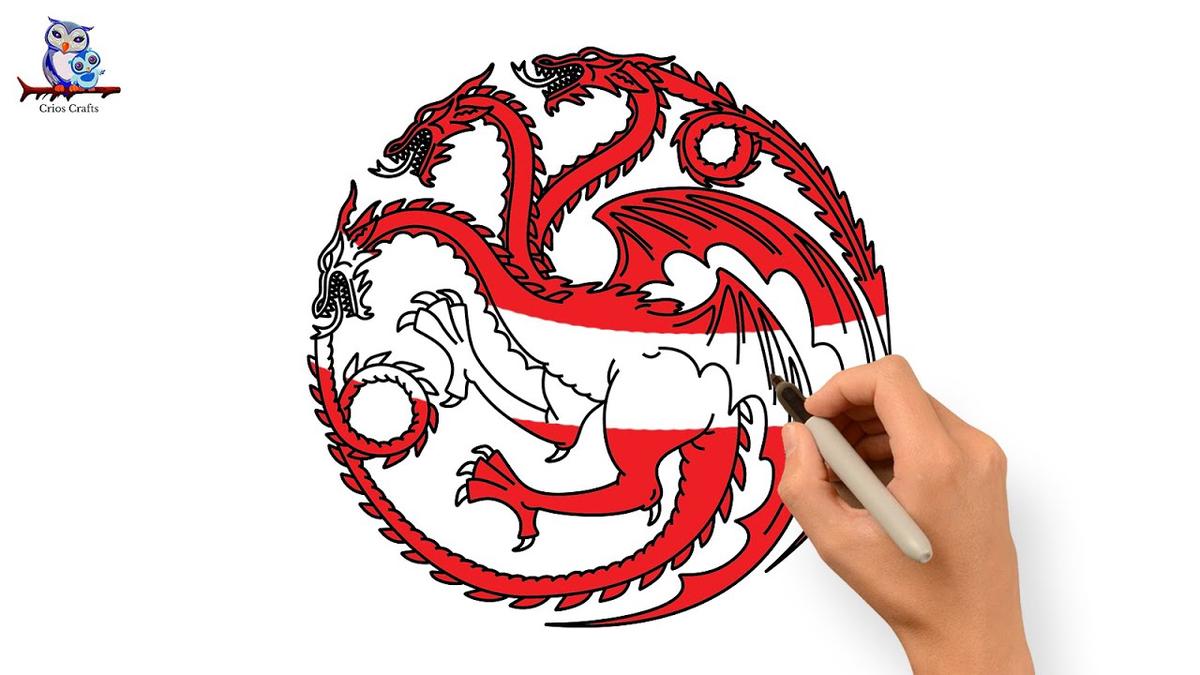 'Video thumbnail for How To Draw House of the Dragon Game of Thrones - Symbol'