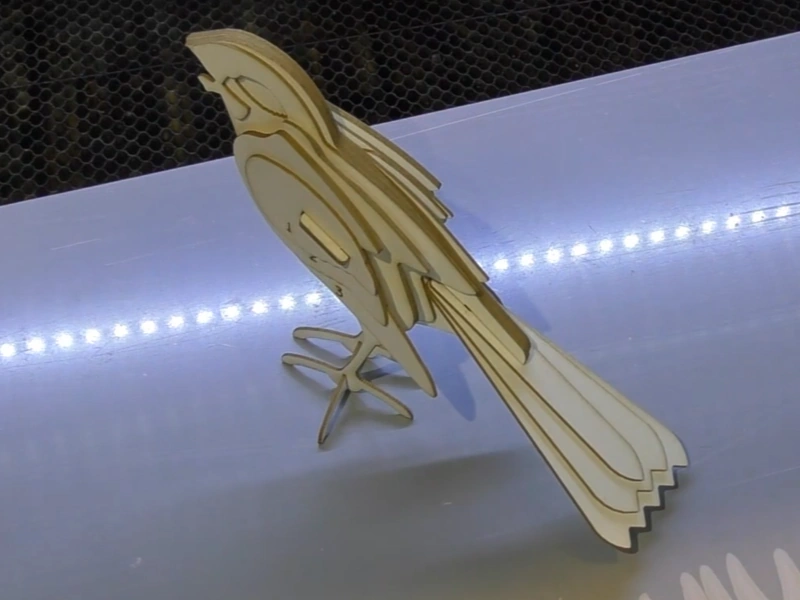 Laser Cutting Thin Materials - Cardboard Model of Bird