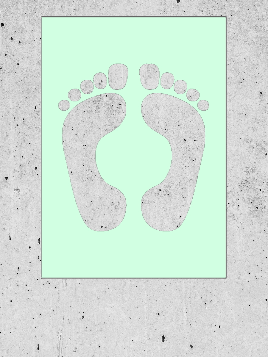 Bare footprint stencil