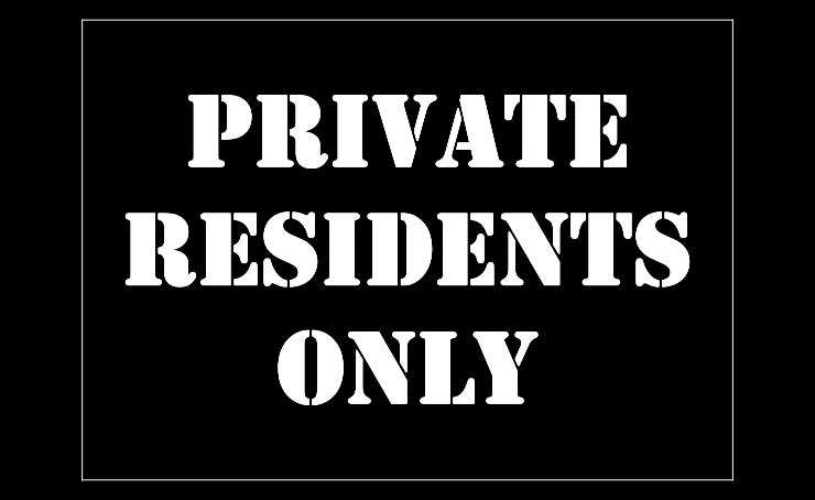 PRIVATE RESIDENTS ONLY Stencil