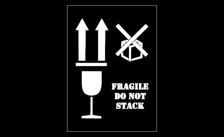 FRAGILE DO NOT STACK / THIS WAY UP combo Stencil