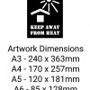 KEEP AWAY FROM HEAT with logo Stencil