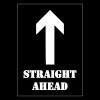 STRAIGHT AHEAD with ARROW to top Stencil