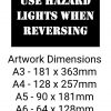USE HAZARD LIGHTS WHEN REVERSING Stencil