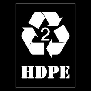 HDPE Recycling Stencil - Symbol & Text