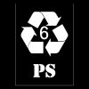 PS Polystyrene Recycling Stencil - Symbol & Text