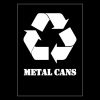 Metal Cans Recycling Stencil - Symbol & Text