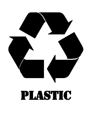 Recycling symbol plastic vinyl decal