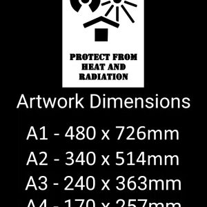 PROTECT FROM HEAT AND RADIATION With Symbol Vinyl Decal