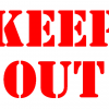 KEEP OUT Vinyl Decal Red