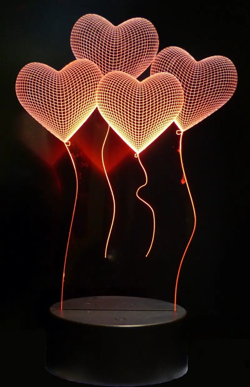 Valentines gift: four heart balloons