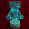 Valentines Gift: 3D Cuddly Puppy with Black LED Base